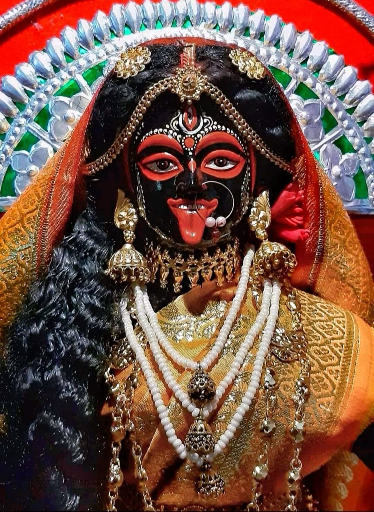 Mahakali Maa with intricate gold jewelry