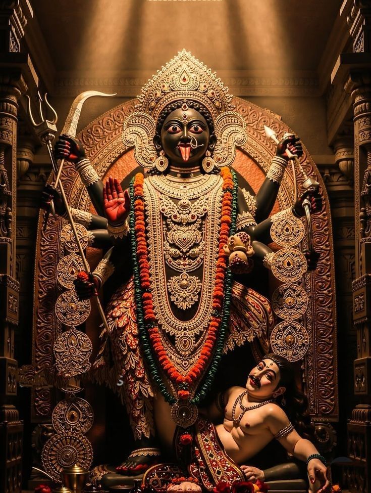 Mahakali maa with devotee, powerful image.