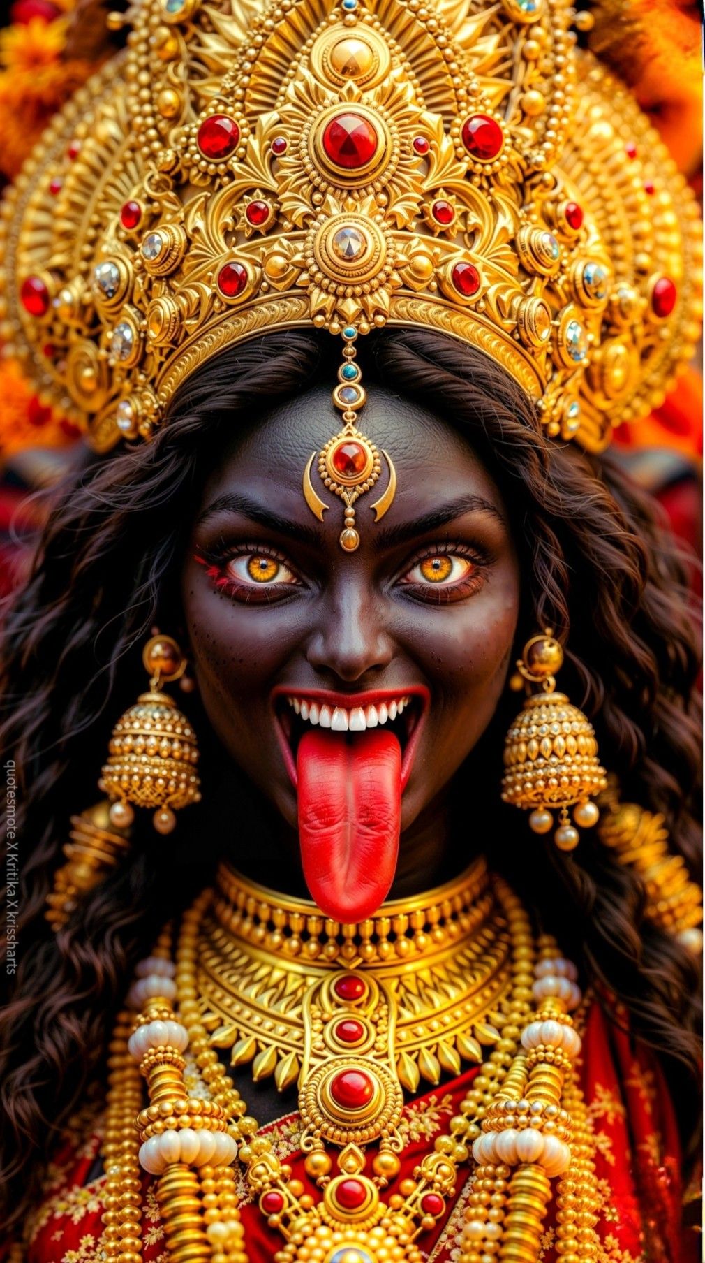 Close-up portrait of Mahakali Maa\'s face
