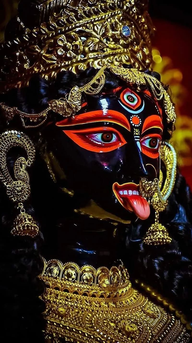 Mahakali Maa\'s fierce and powerful face.