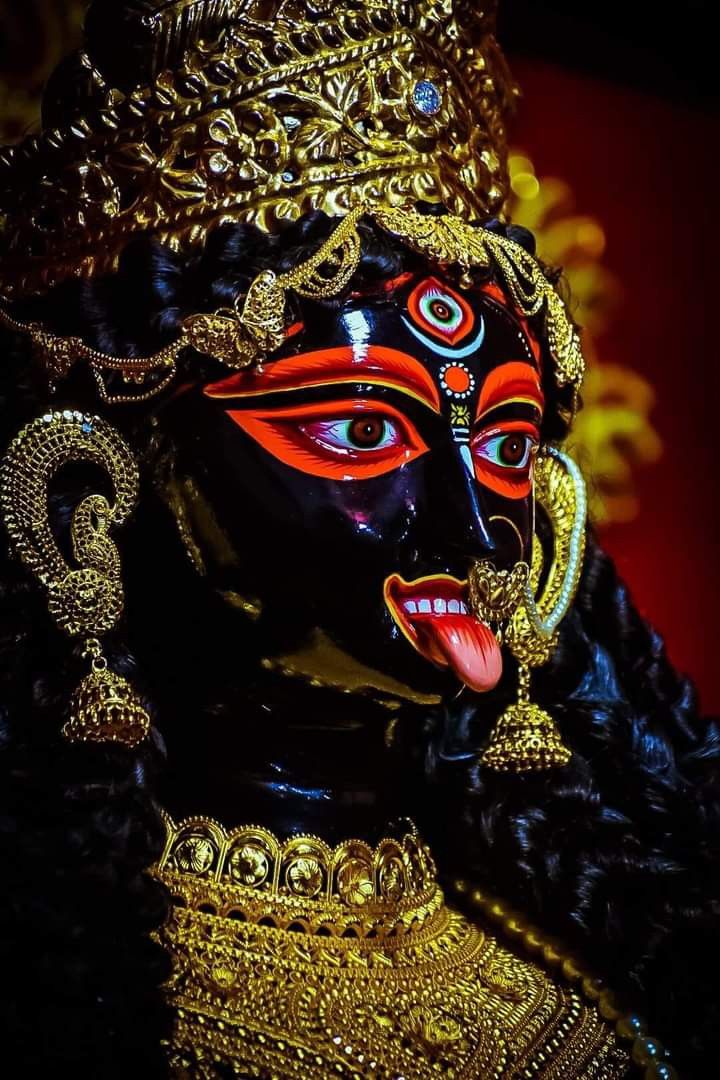Close-up of fierce Mahakali Maa face