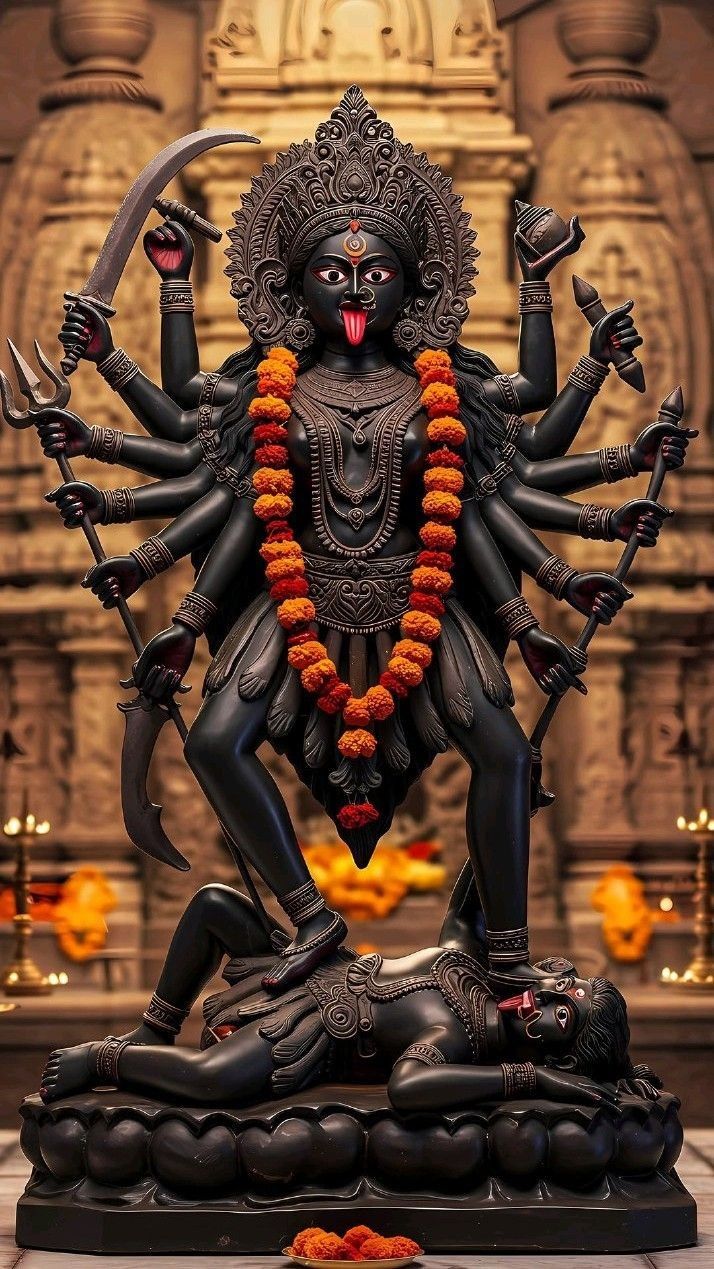 Maa Kali stands triumphant over evil