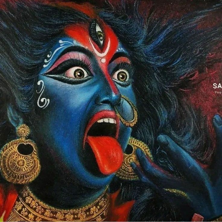 Fierce Mahakaali Maa face closeup