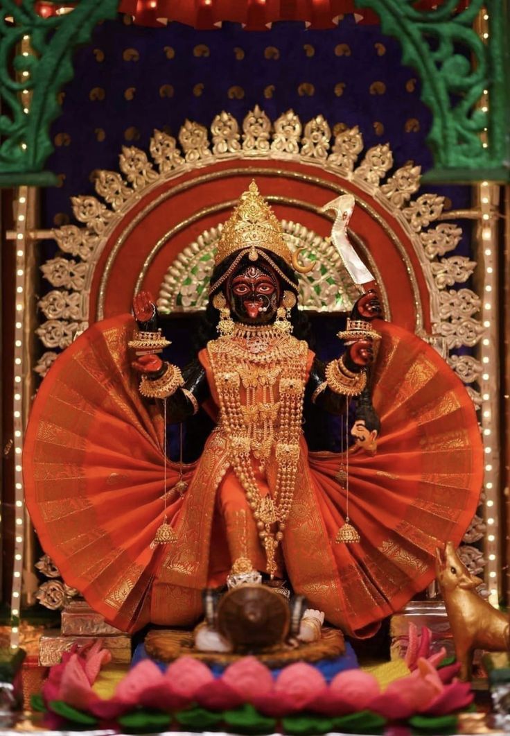 Mahakali Maa idol with red sari