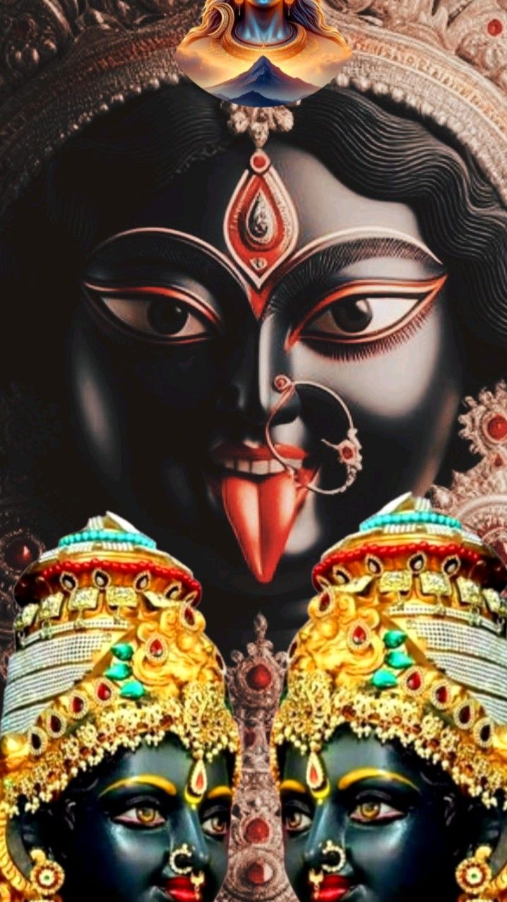 Goddess Kali\'s powerful and divine face.