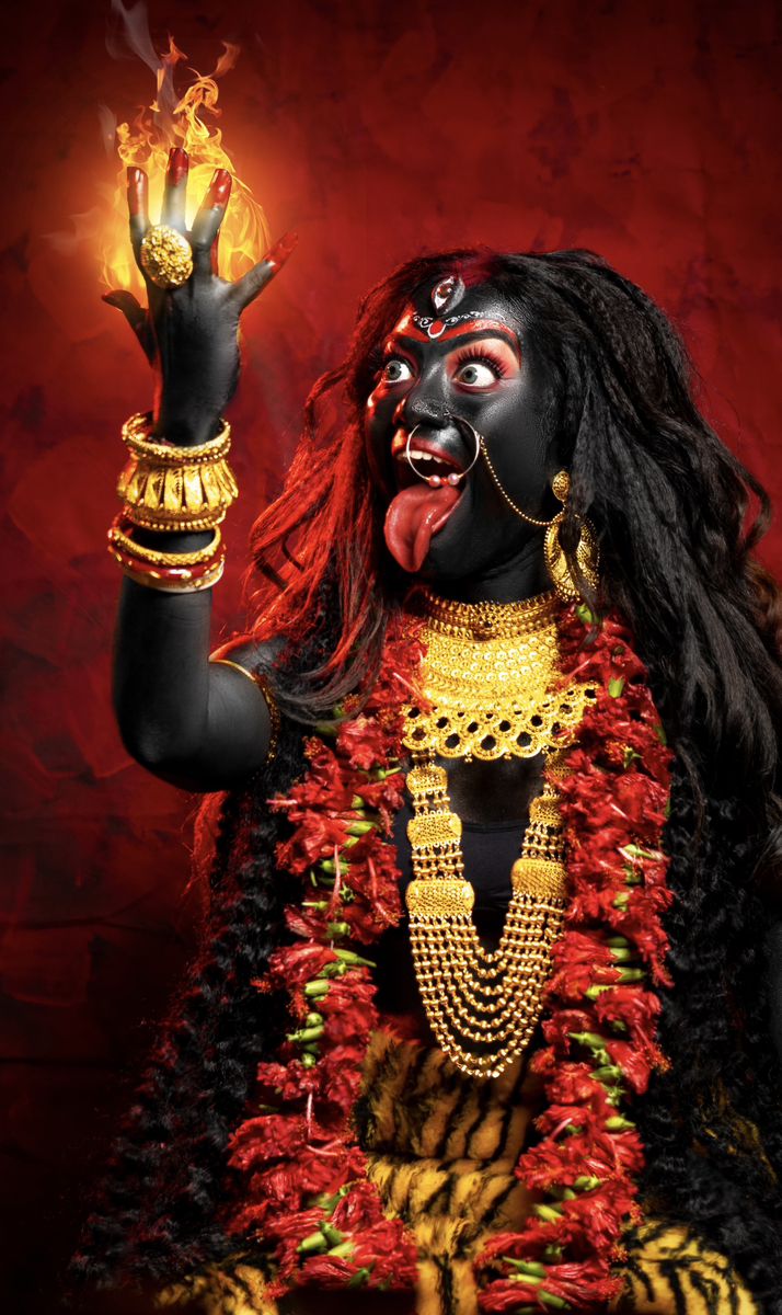 Mahakali Maa with fiery hand gesture