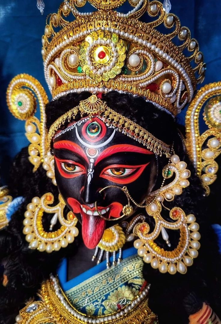 Close-up of Mahakali Maa’s intense face