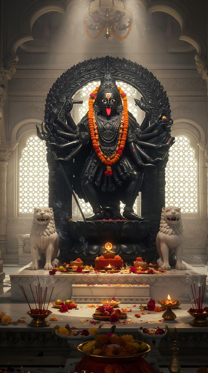 Mahakali Maa in temple, divine image.