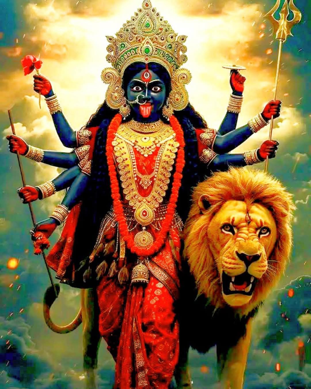 Mahakali Maa on her lion vahana