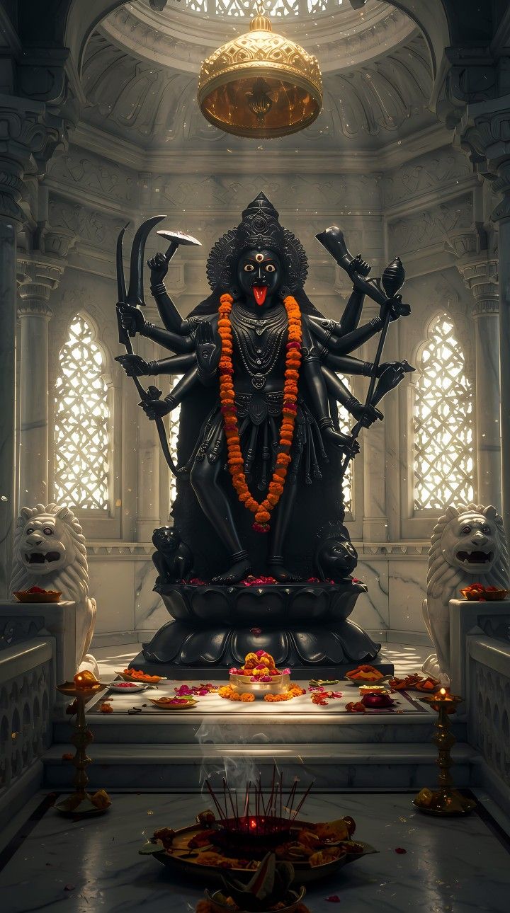 Mahakali Maa in temple, powerful goddess