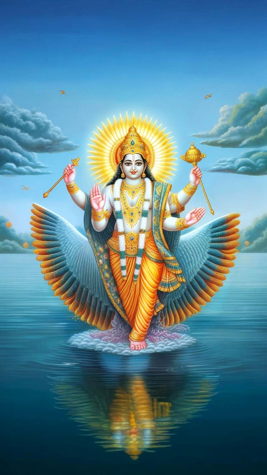 Lord Murugan rising from the ocean