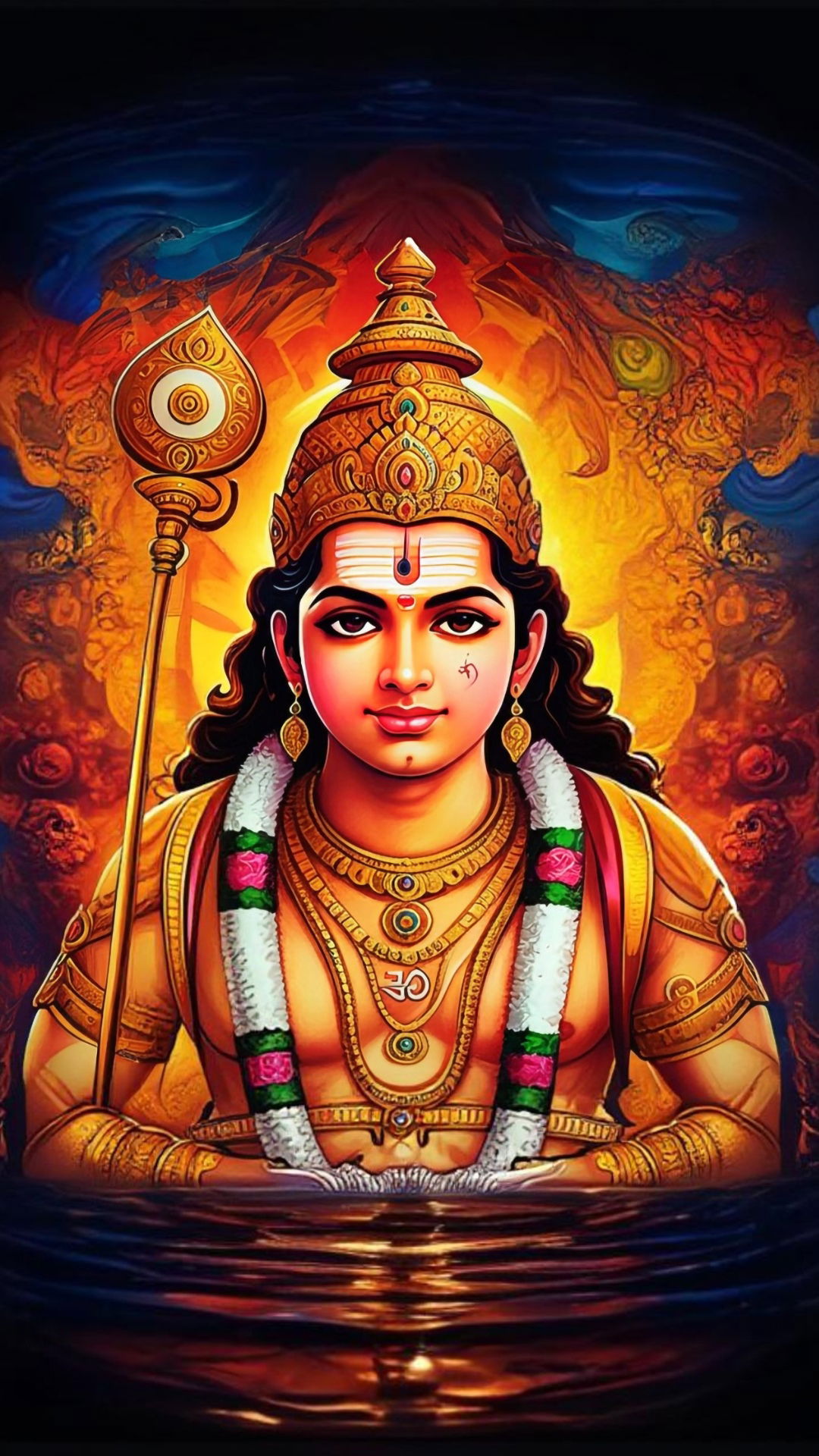 Lord Murugan with his Vel weapon
