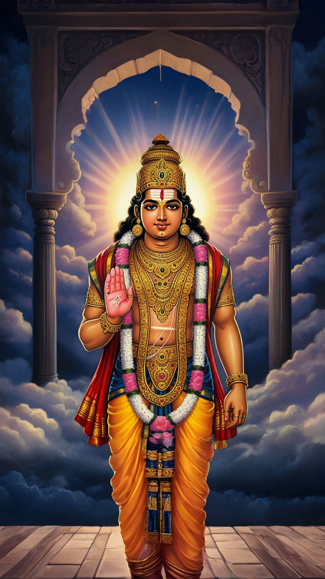 Lord Murugan blessing with Vel