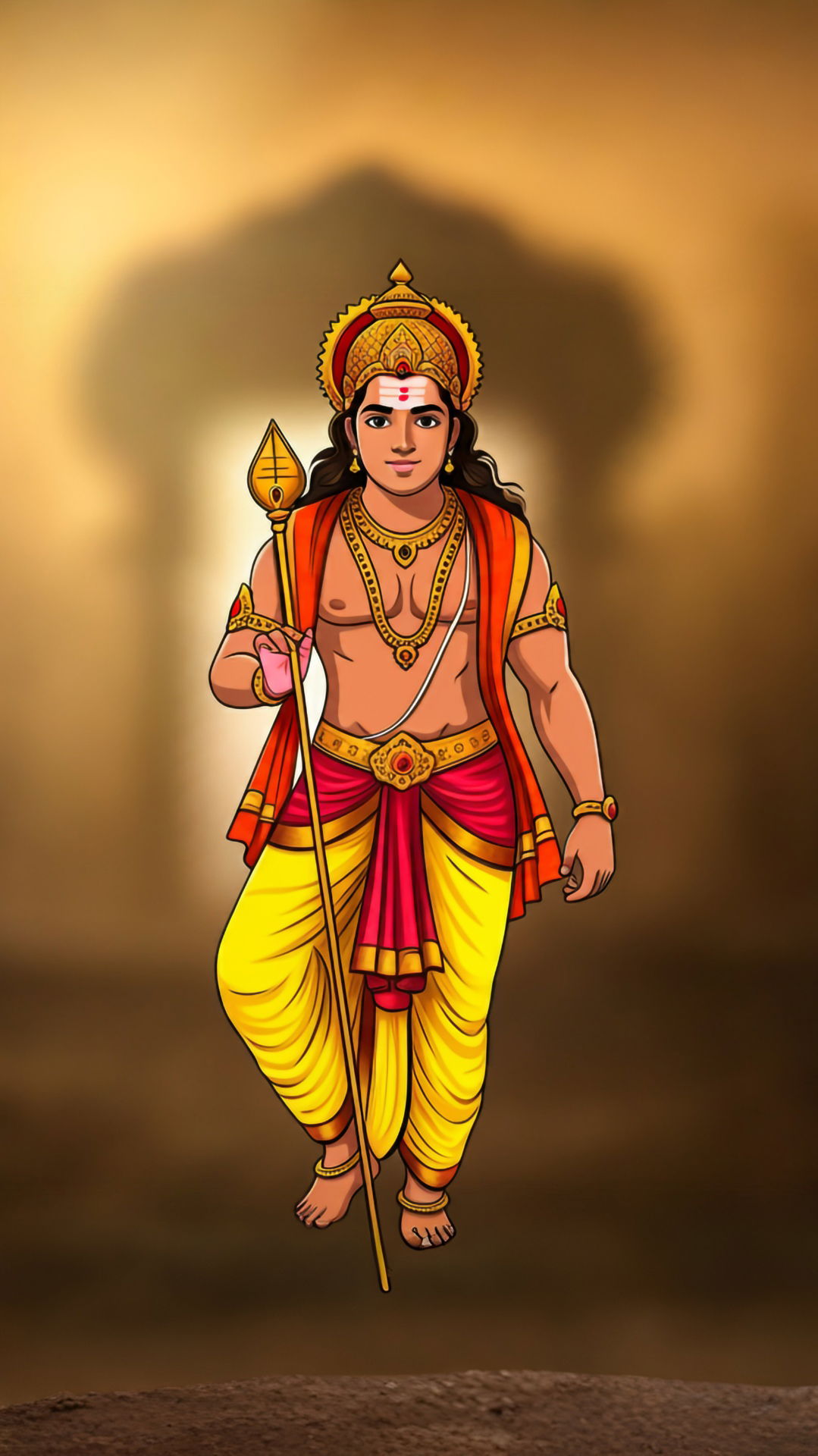Lord Murugan with spear, divine warrior