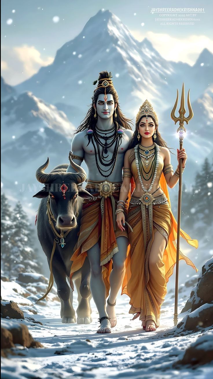 Shiva and Parvati on Mount Kailash