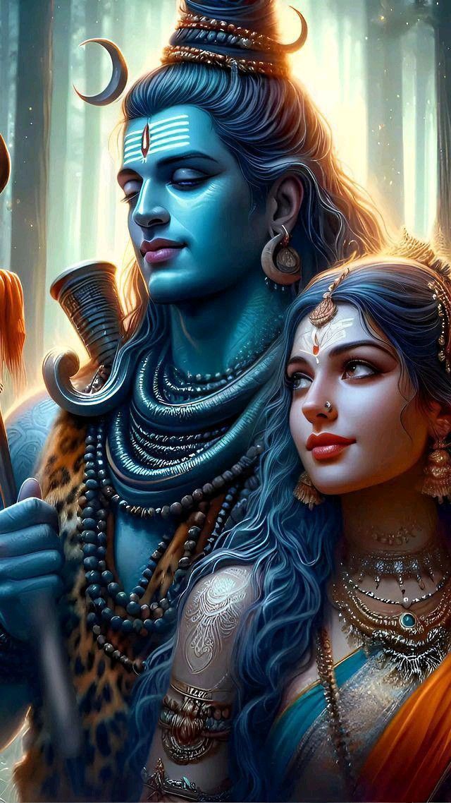Shiva and Parvati in a divine embrace
