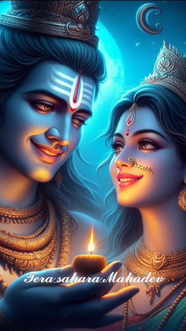 Shiva and Parvati, a divine couple.