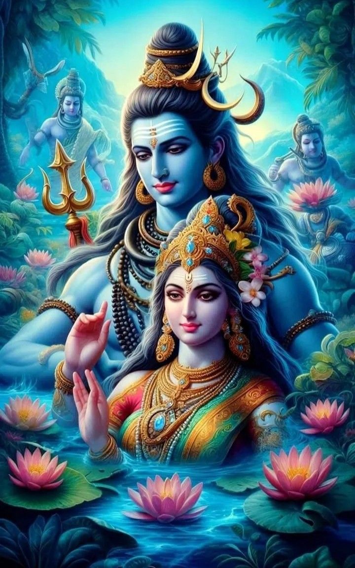Shiva and Parvati divine couple wallpaper