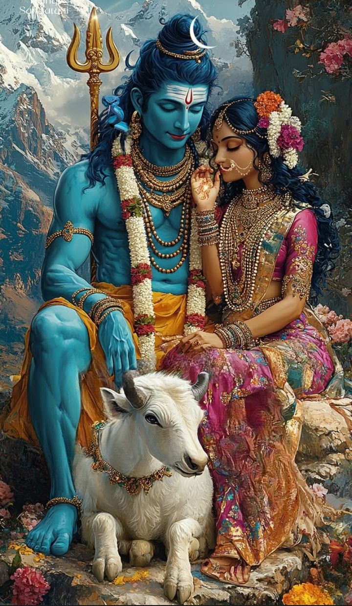 Shiva and Parvati in the Himalayas