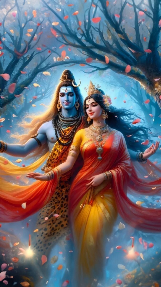 Shiva and Parvati in divine embrace