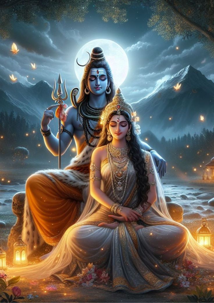 Shiva and Parvati in the Himalayas