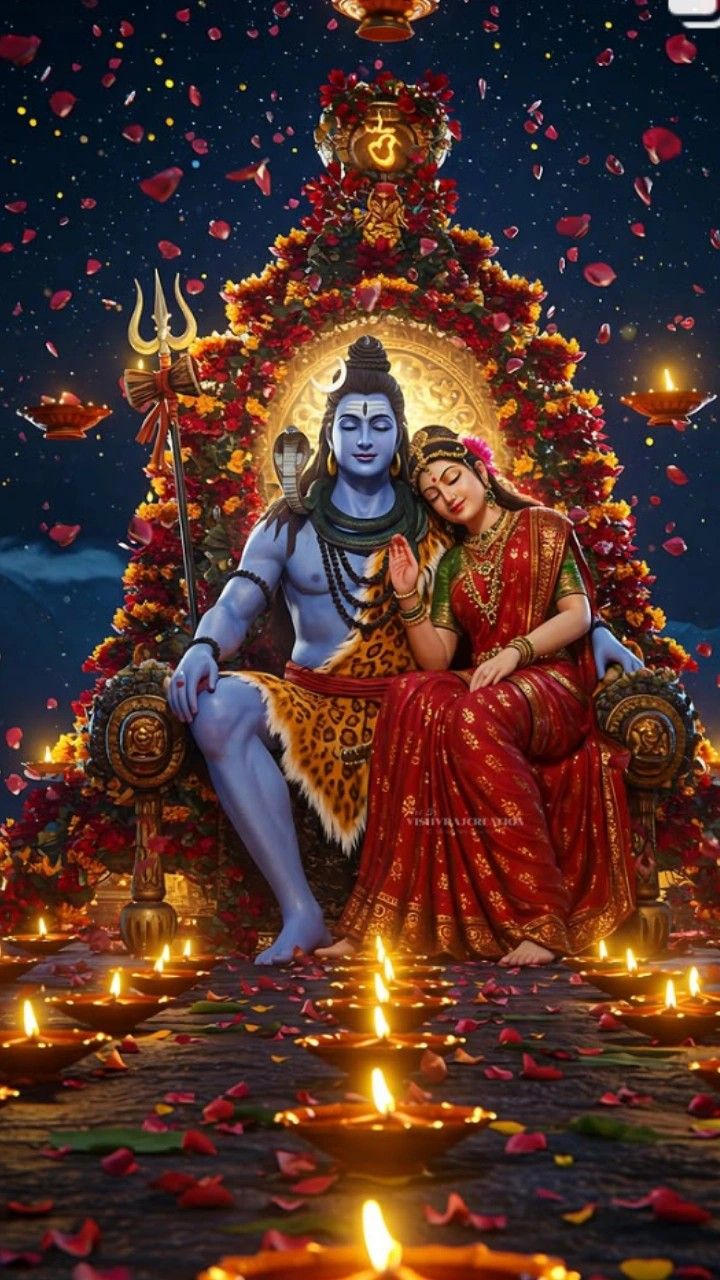 Shiva and Parvati in a divine embrace