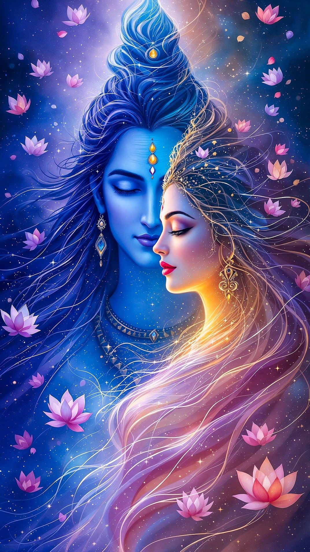 Shiva Parvati divine love wallpaper