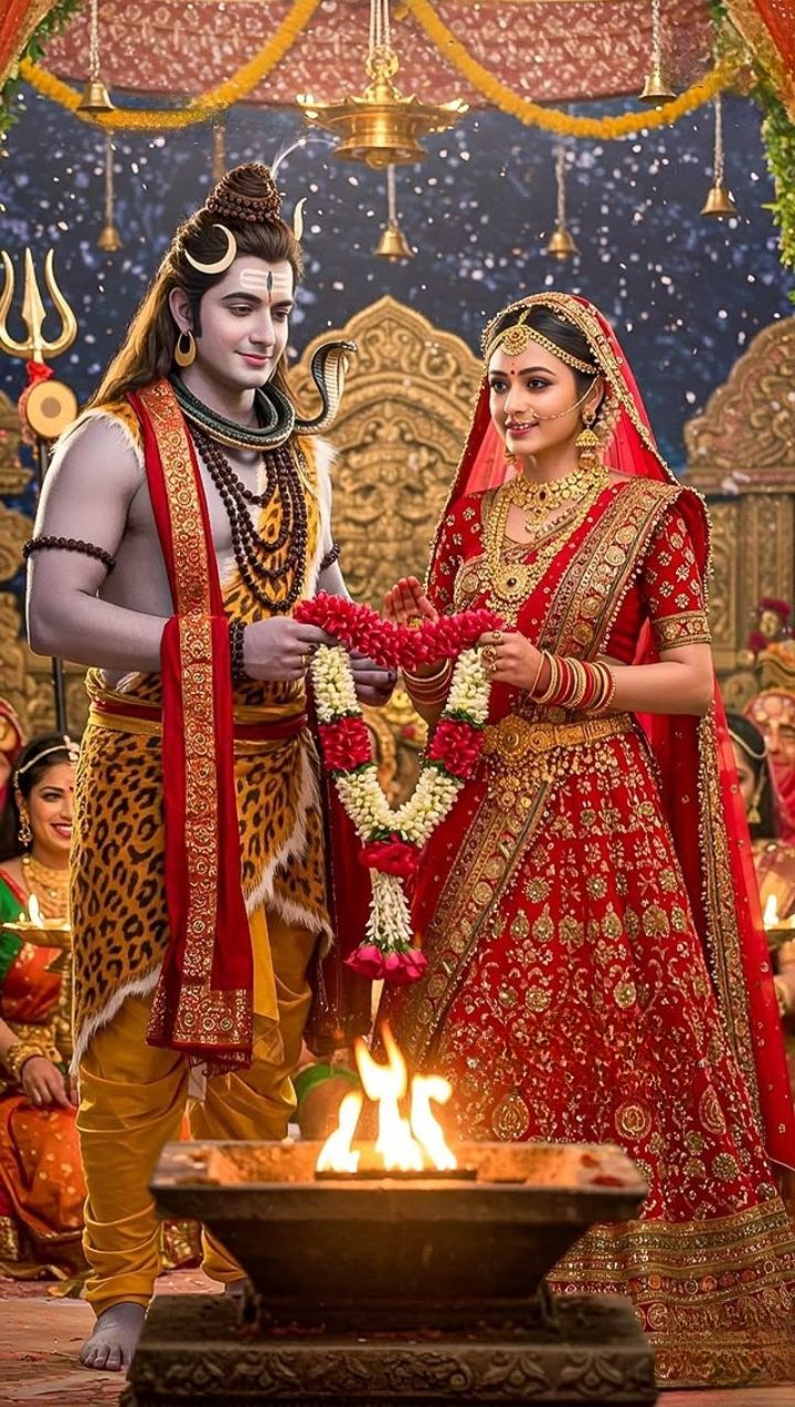 Shiva and Parvati wedding ceremony image