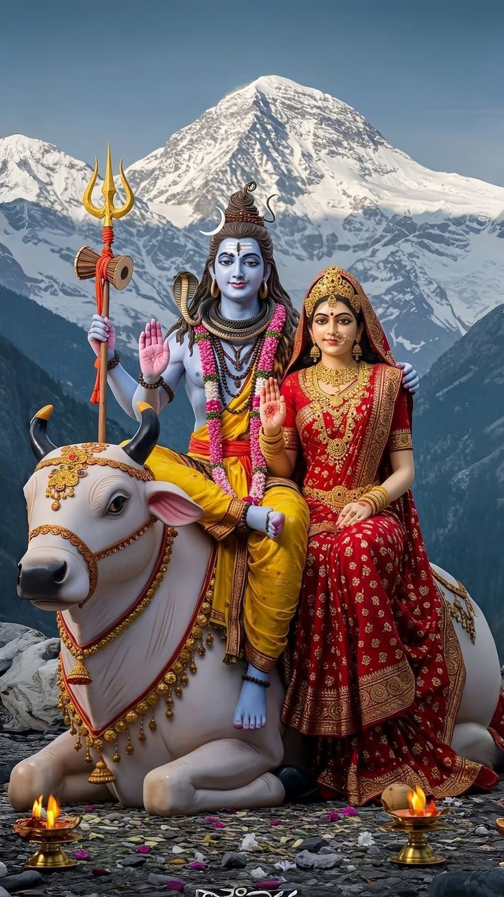 Shiva and Parvati on Nandi bull