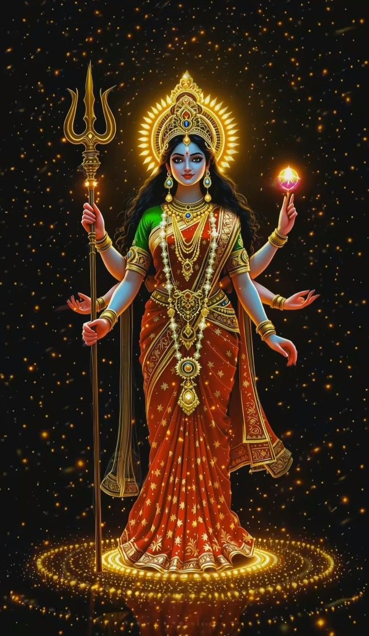 Goddess Parvati radiating divine energy