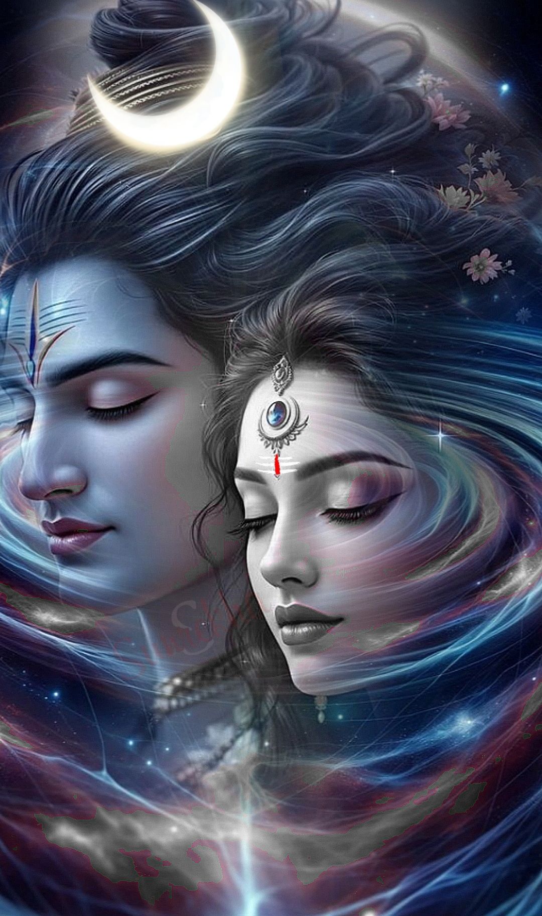 Shiva Parvati cosmic union wallpaper