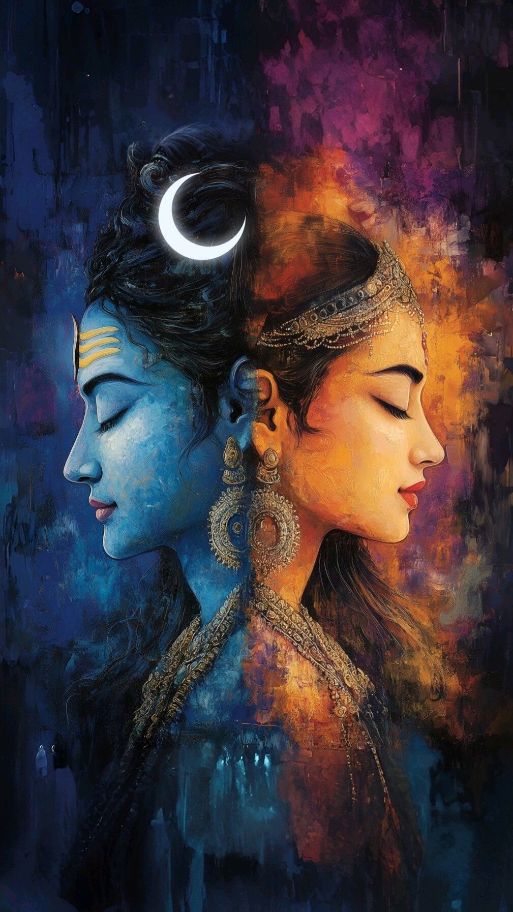 Shiva and Parvati divine union artwork