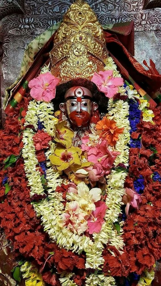 Close-up of fierce Kali Maa\'s face
