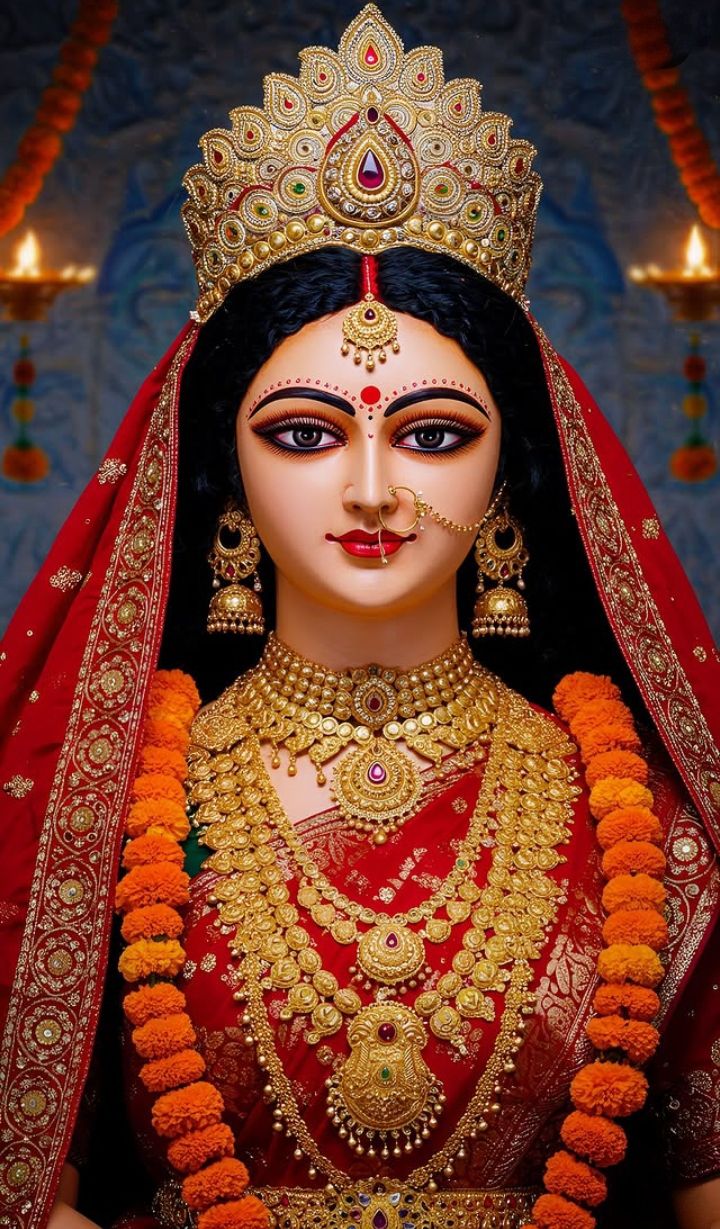 Divine Parvati Maa close-up portrait
