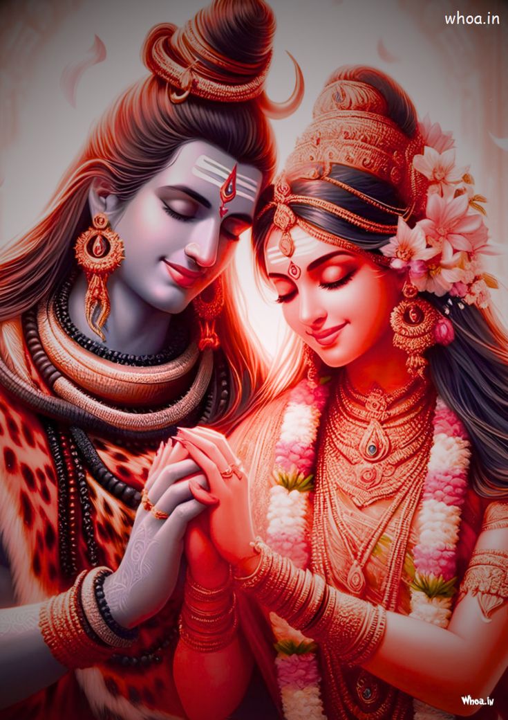 Shiva and Parvati in loving embrace