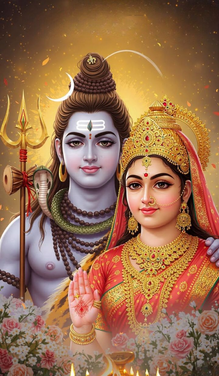 Shiva and Parvati, divine couple wallpaper