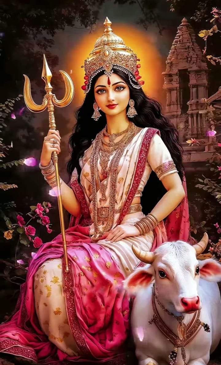 Parvati Maa with Nandi and Trishul