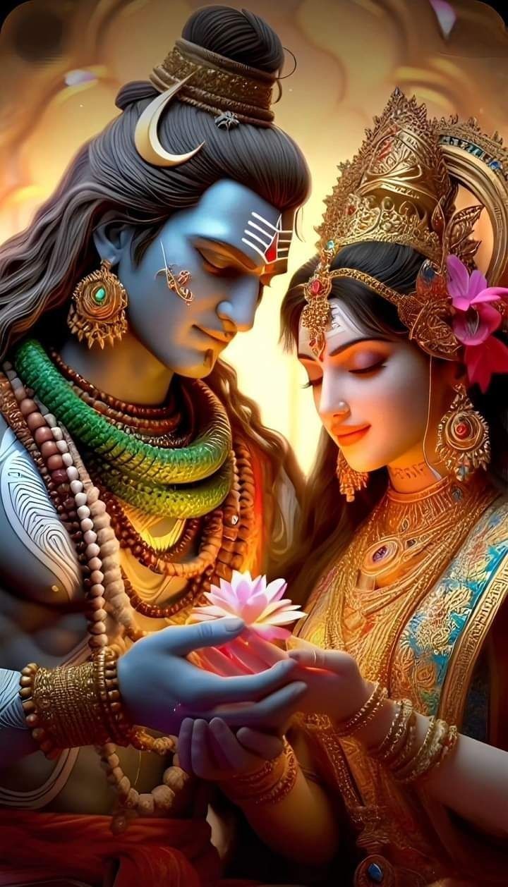 Shiva and Parvati in loving embrace