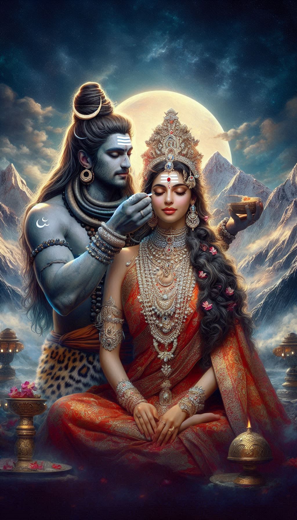 Shiva and Parvati divine couple wallpaper