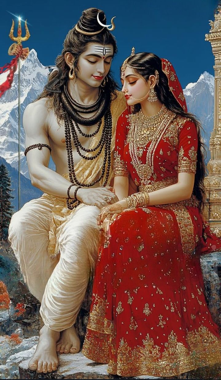 Shiva and Parvati in the Himalayas
