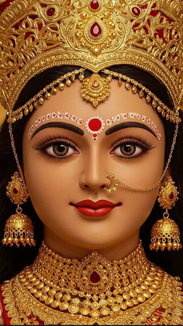 Close-up of Parvati Maa\'s face