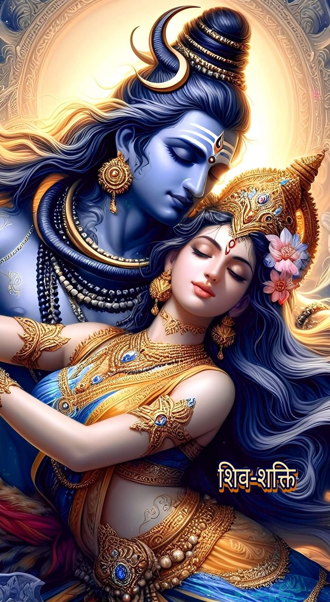 Shiva and Parvati in divine embrace