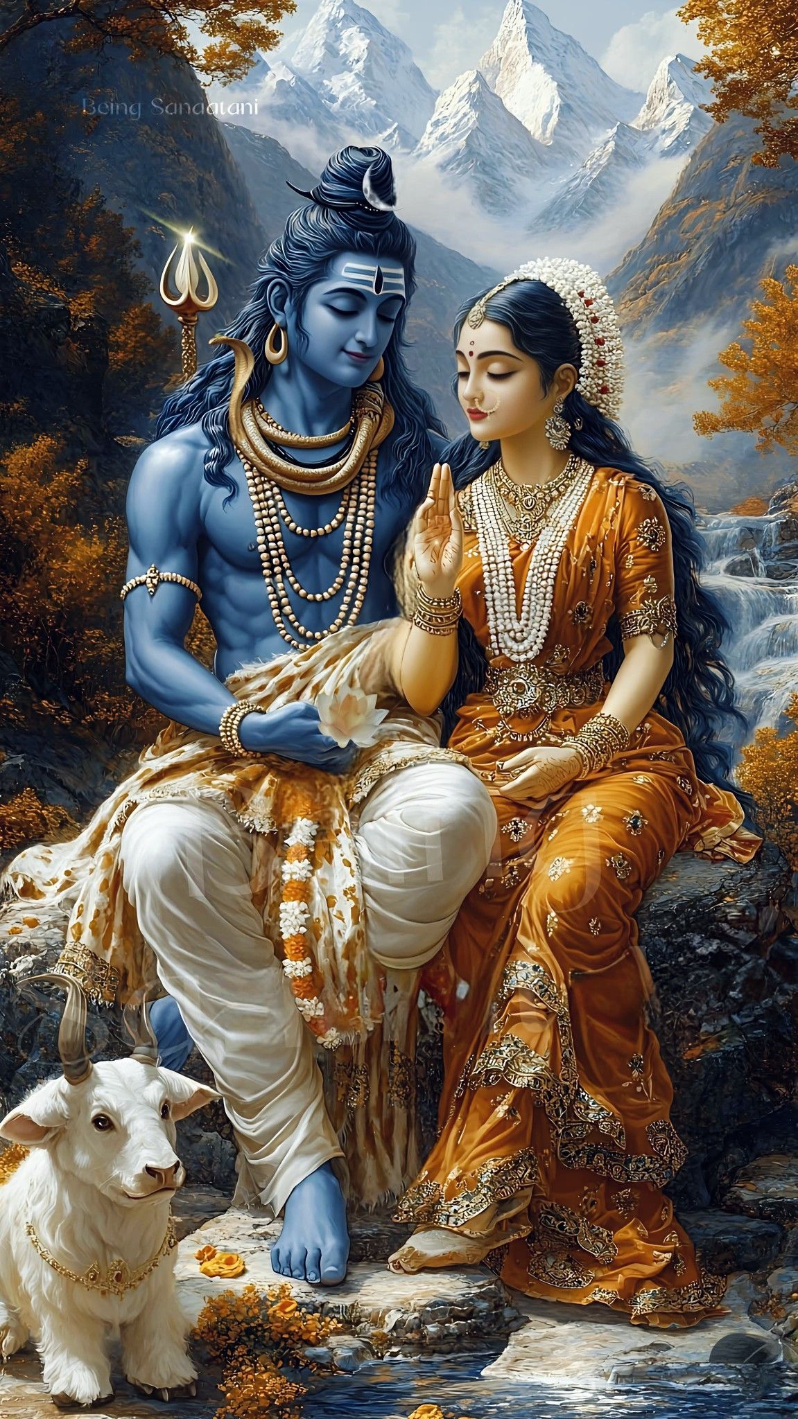 Shiva and Parvati divine couple image