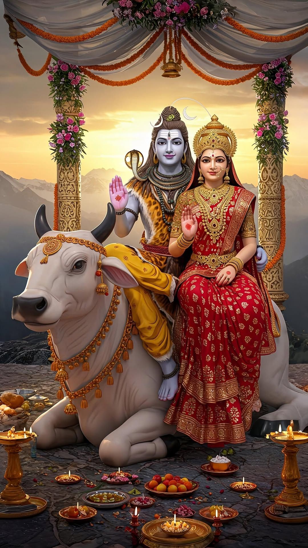 Shiva and Parvati on Nandi bull
