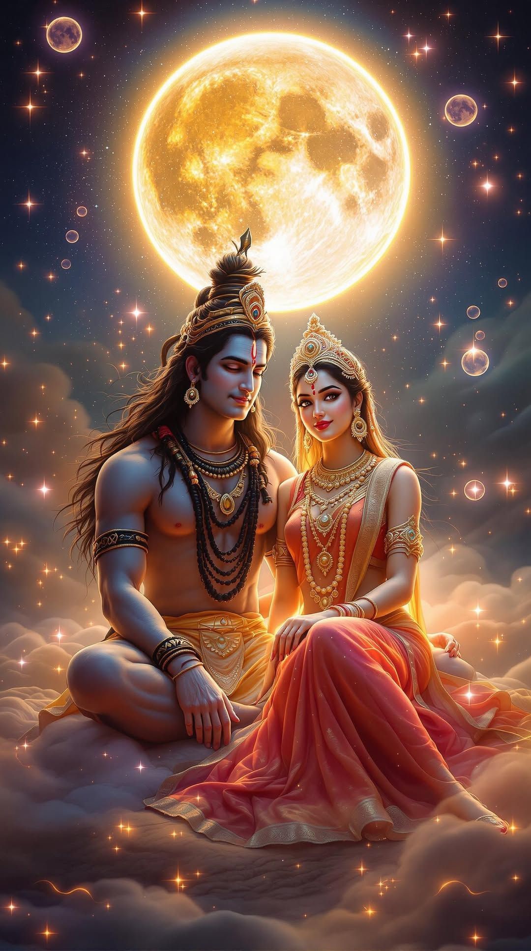 Shiva and Parvati in cosmic embrace.