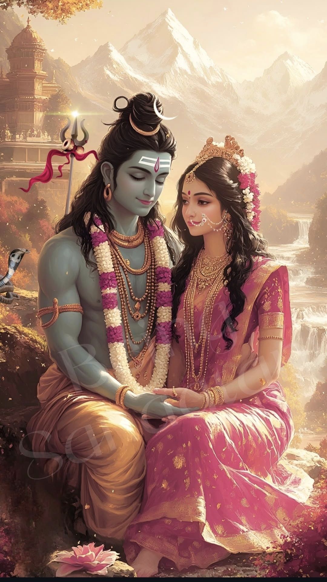 Shiva and Parvati in the Himalayas