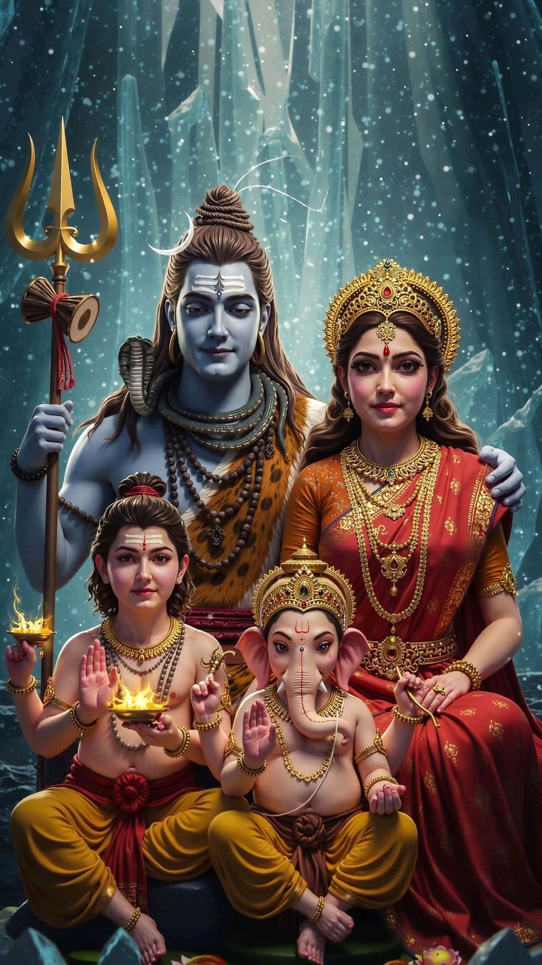 Shiva Parvati Ganesha Kartikeya family