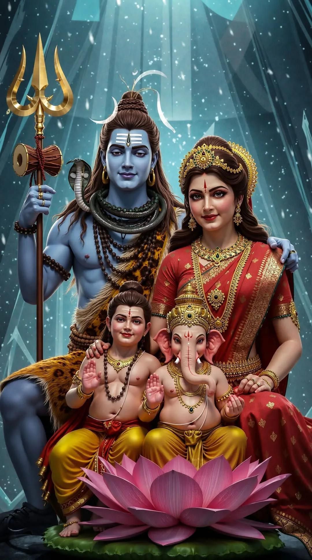 Shiva Parivar family divine blessing image