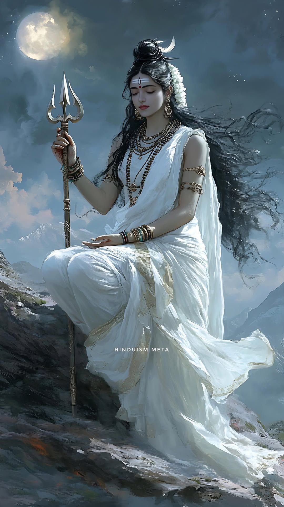 Parvati Maa seated on a mountain