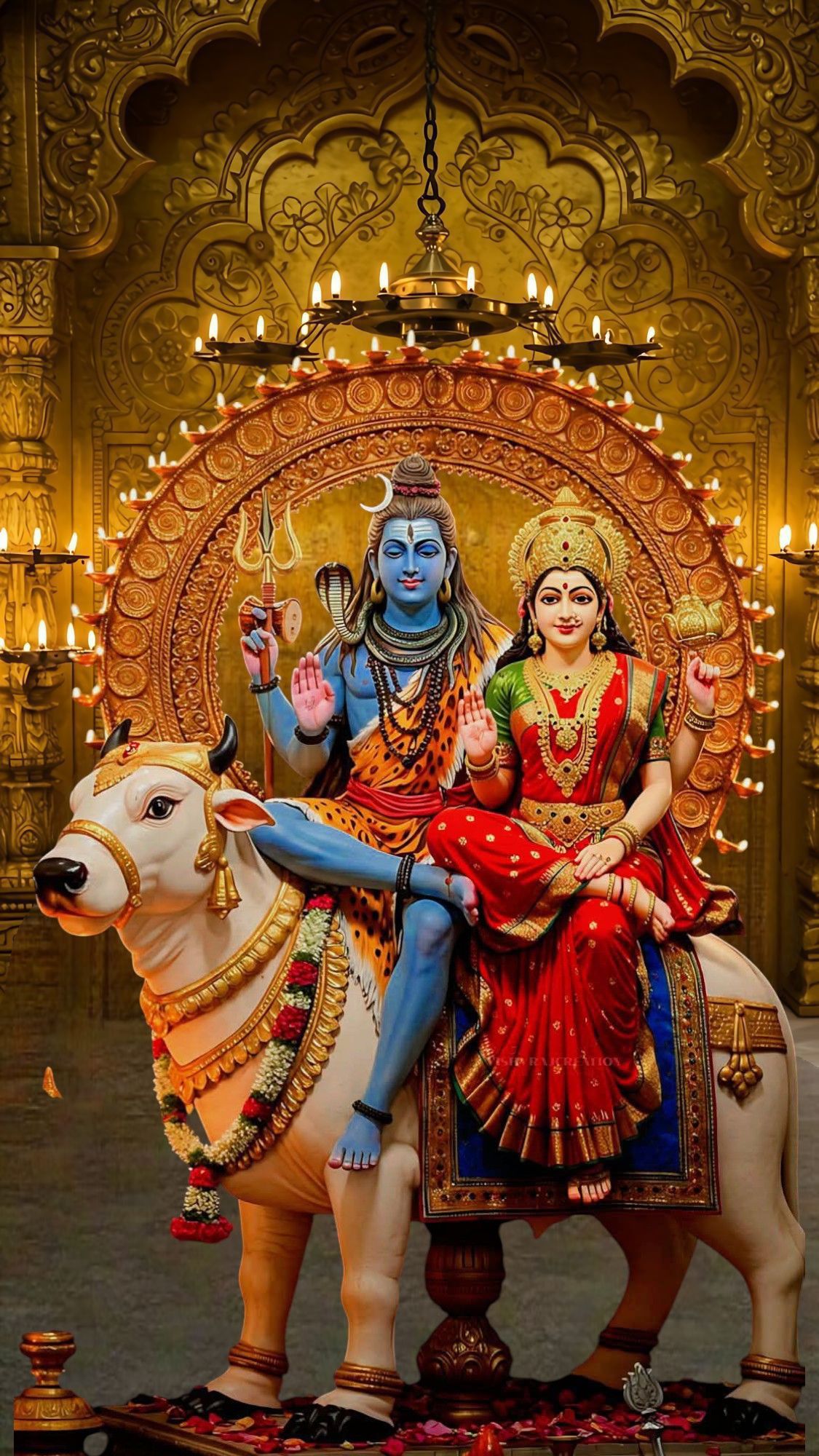 Shiva and Parvati on Nandi bull.